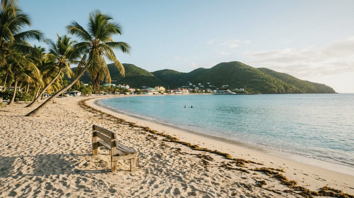 Great Bay beach beside Philipsburg, a short walk from the pier on a Sint Maarten island tour day
